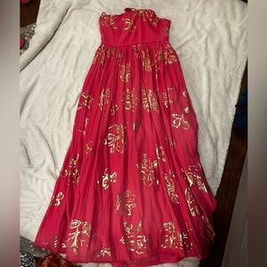 Free people pink & gold dress